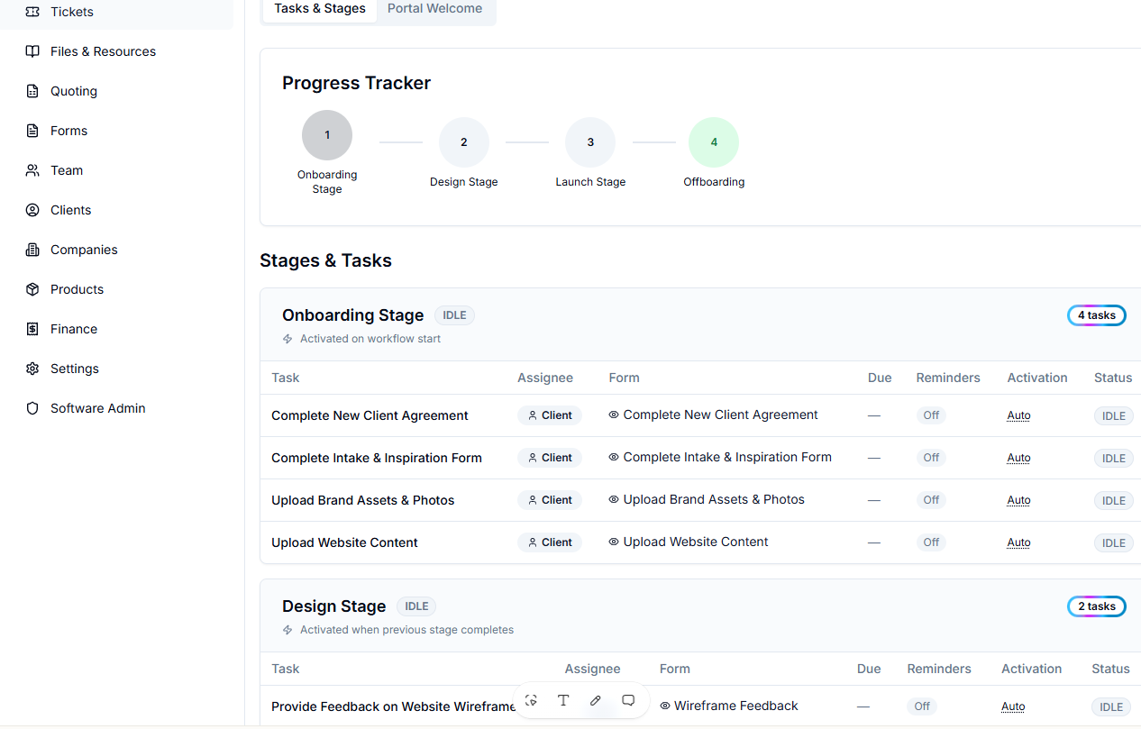 Onboarding and workflows